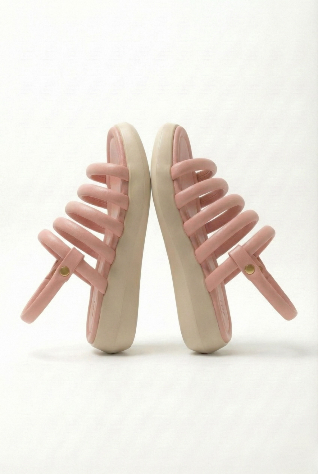 Clay pink puffy sandals for women ladies summer shoes online shopping Pakistan
