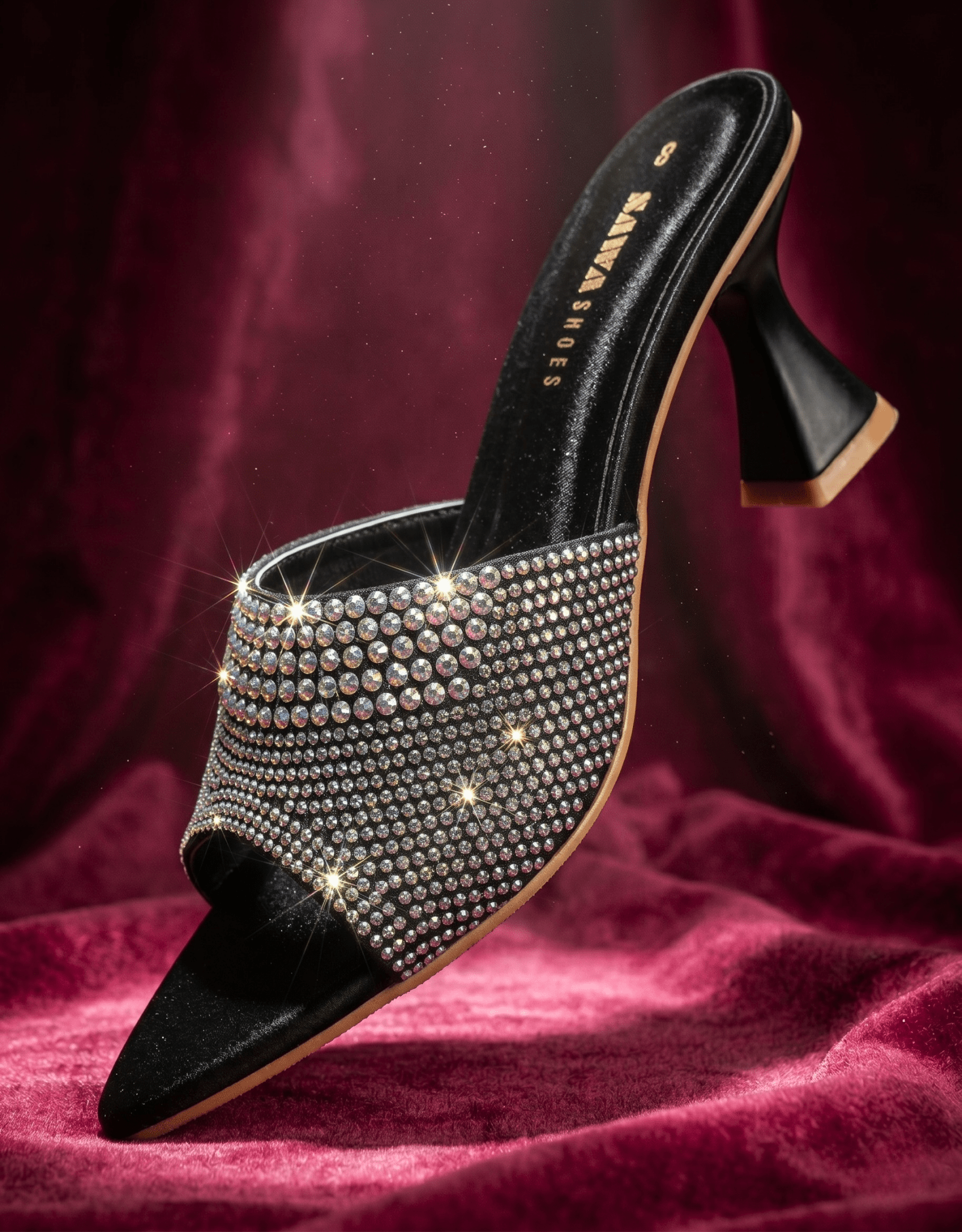 Onyx Shimmer Heeled Heels 503 BK - Sawa.pkWomen footwear shoes affordable