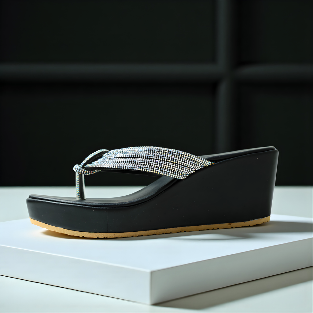 BLACK FORMAL WEDGES 714 BK