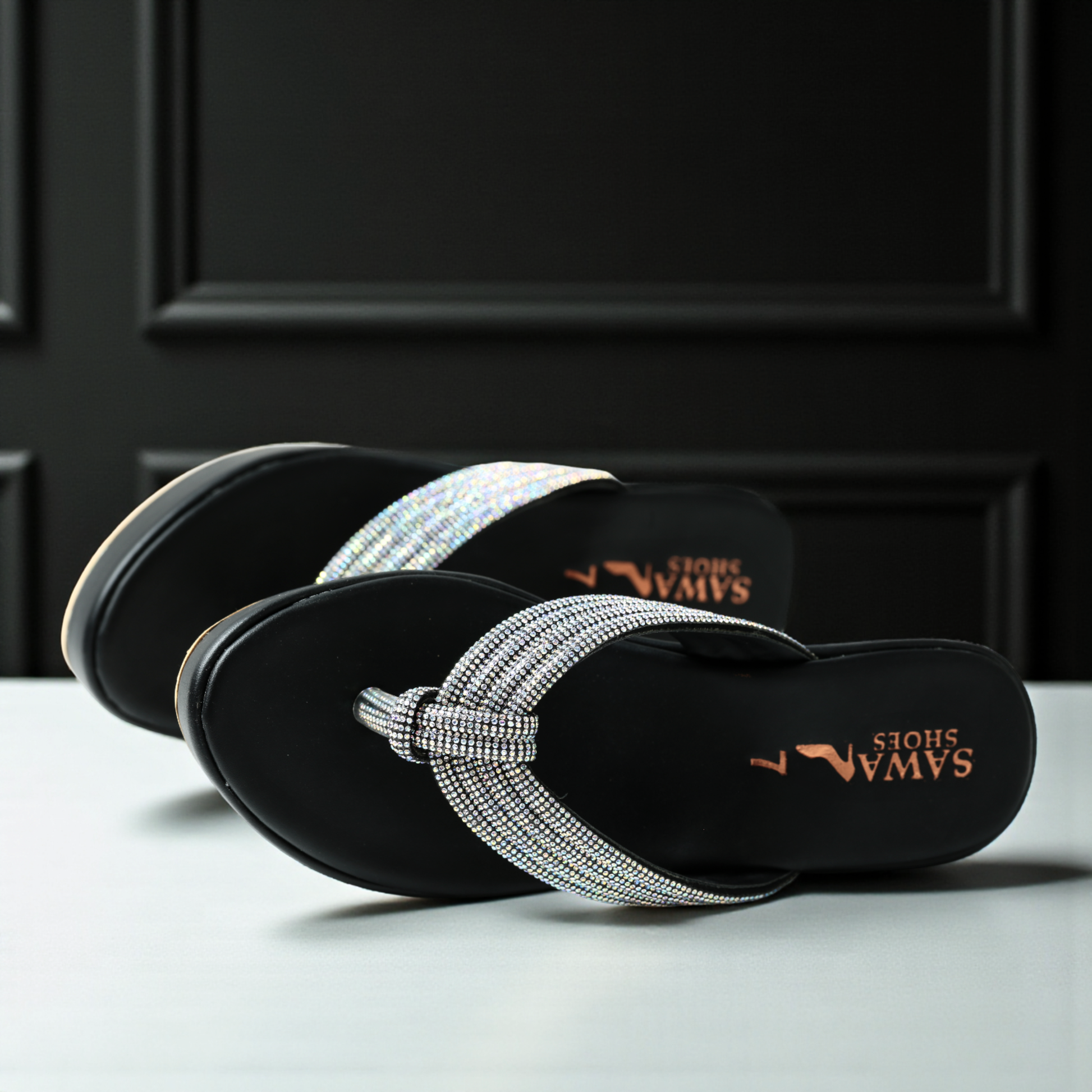 BLACK FORMAL WEDGES 714 BK