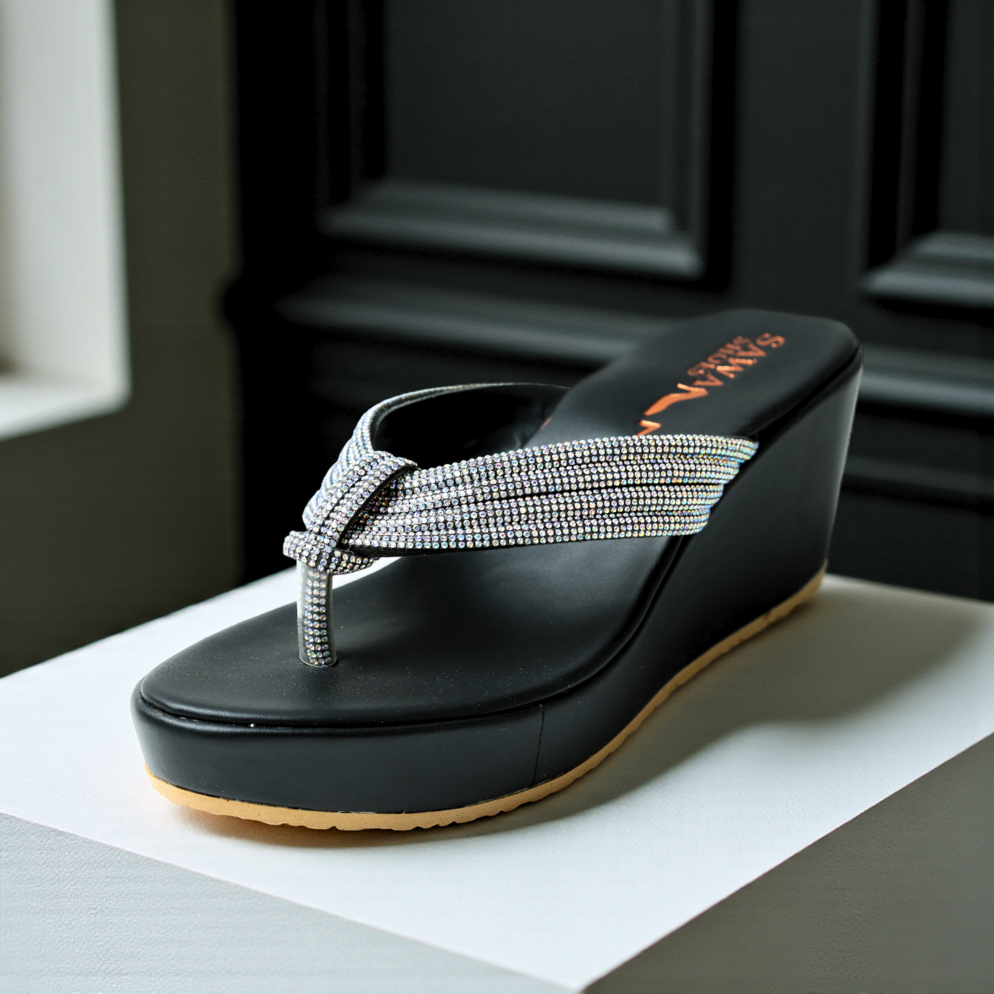 BLACK FORMAL WEDGES 714 BK