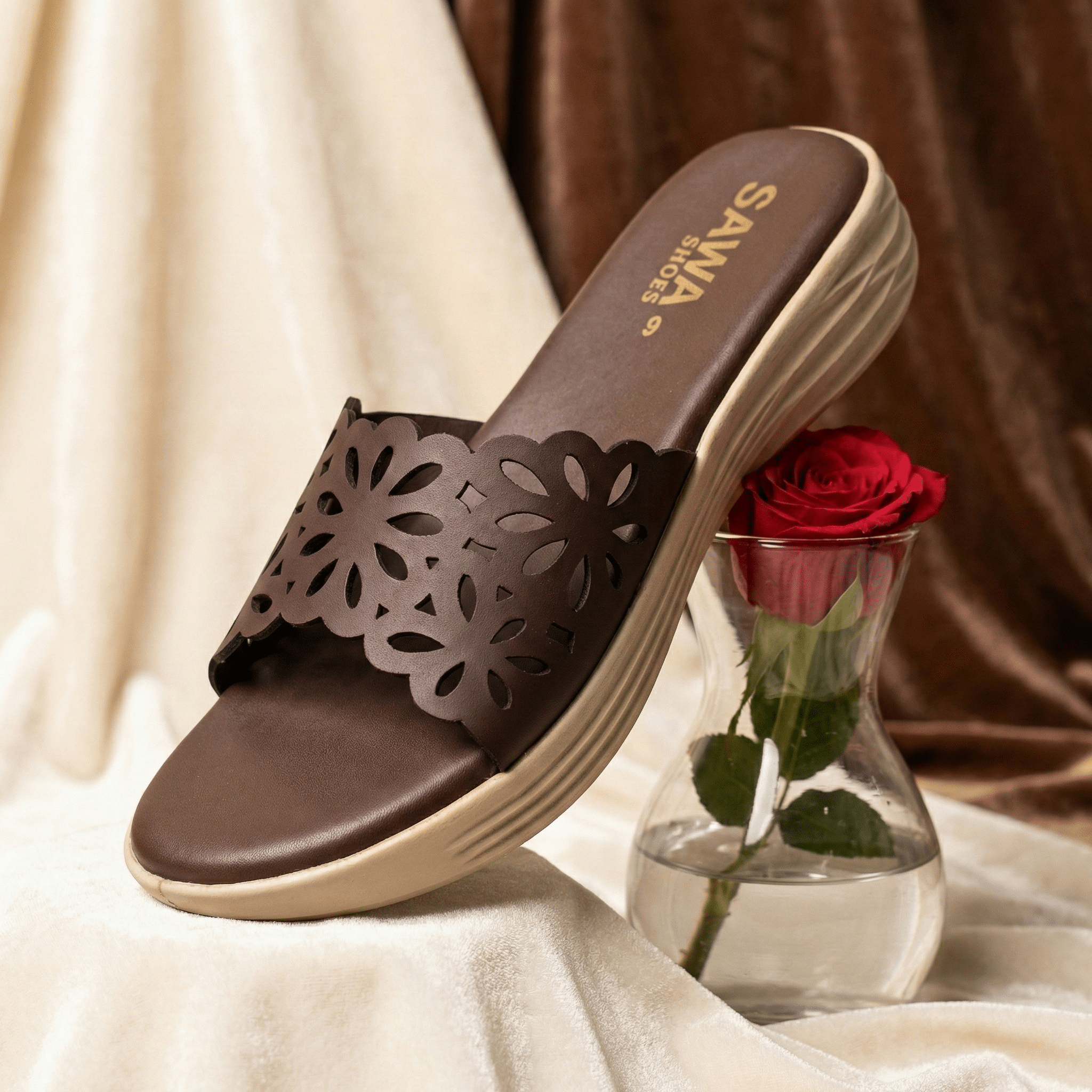 Cocoa Comfort Slippers 489 br - Sawa.pkWomen footwear shoes affordable