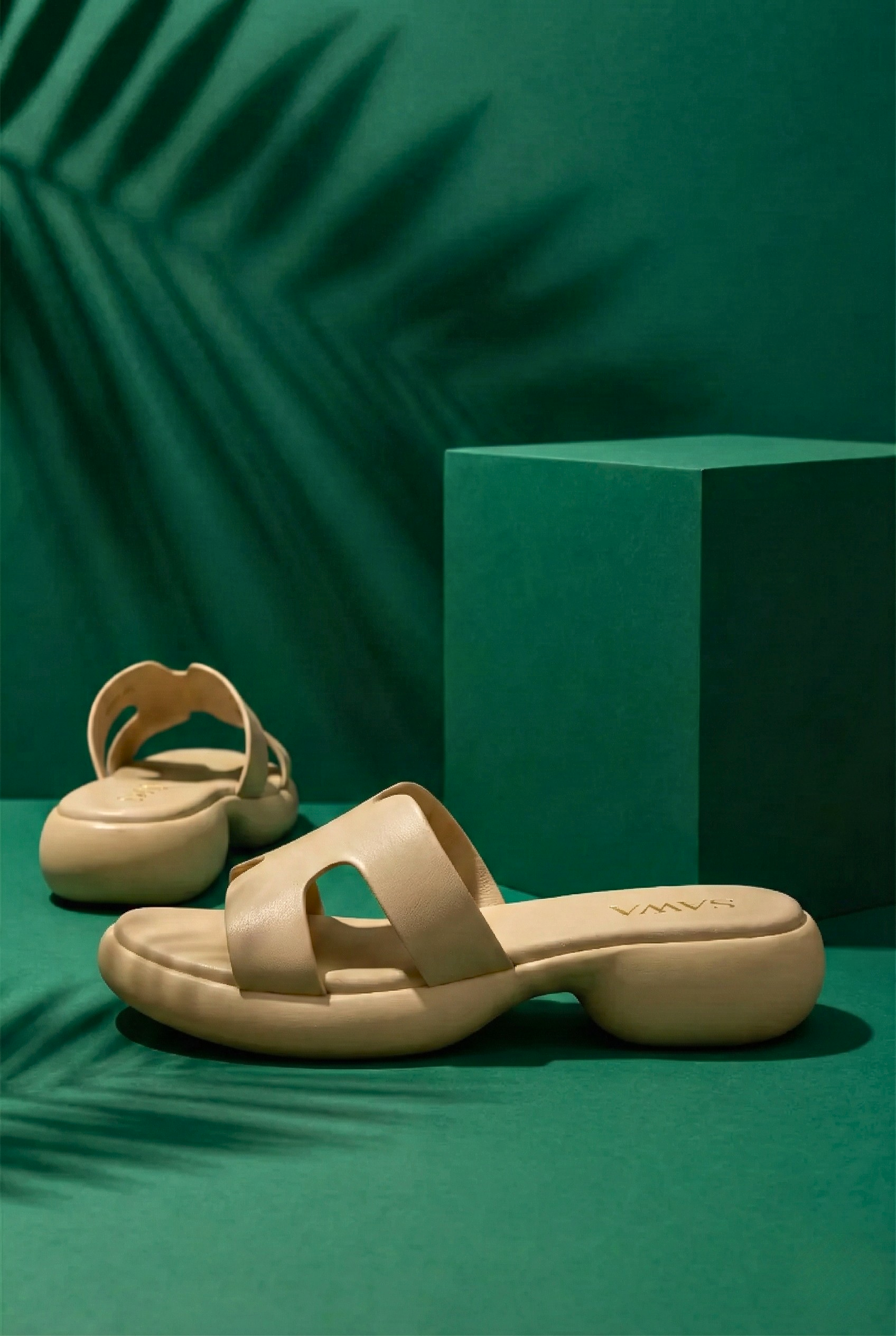 Sawa ladies medicated comfort sandals in beige with thick cushioned wedge sole for foot pain relief