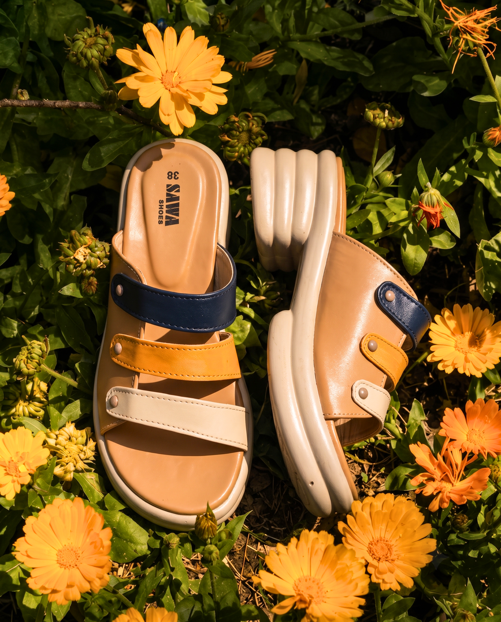 Tricolor Multi-Strap Platform 1011 Y