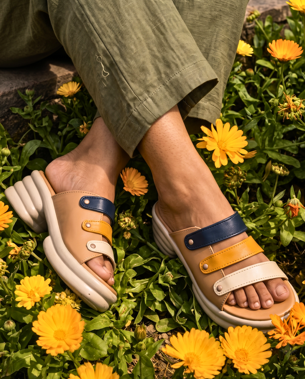Tricolor Multi-Strap Platform 1011 Y