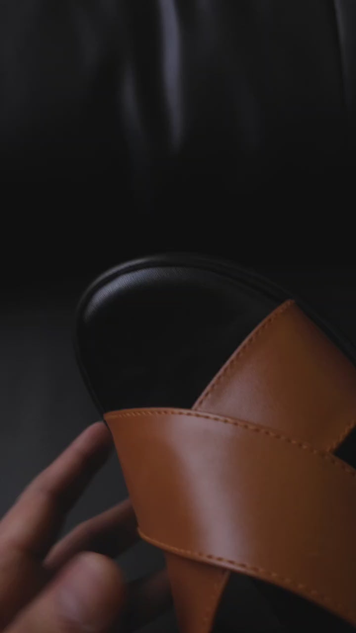 Tawny Criss-Cross Platforms 4070 M