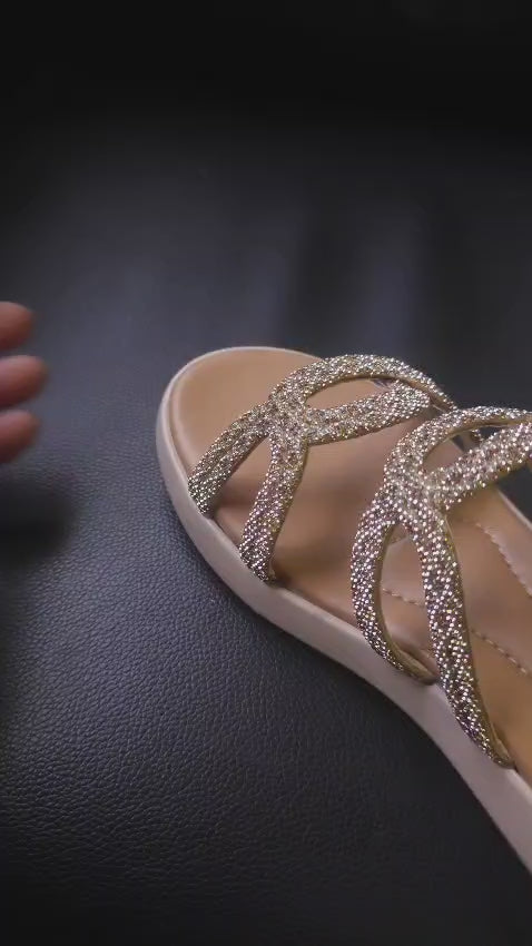 Gold shimmer Comfort Slippers sl421 G