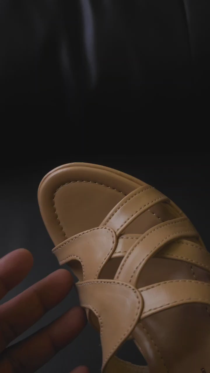 Plush Strappy Wedge Slides 720 F