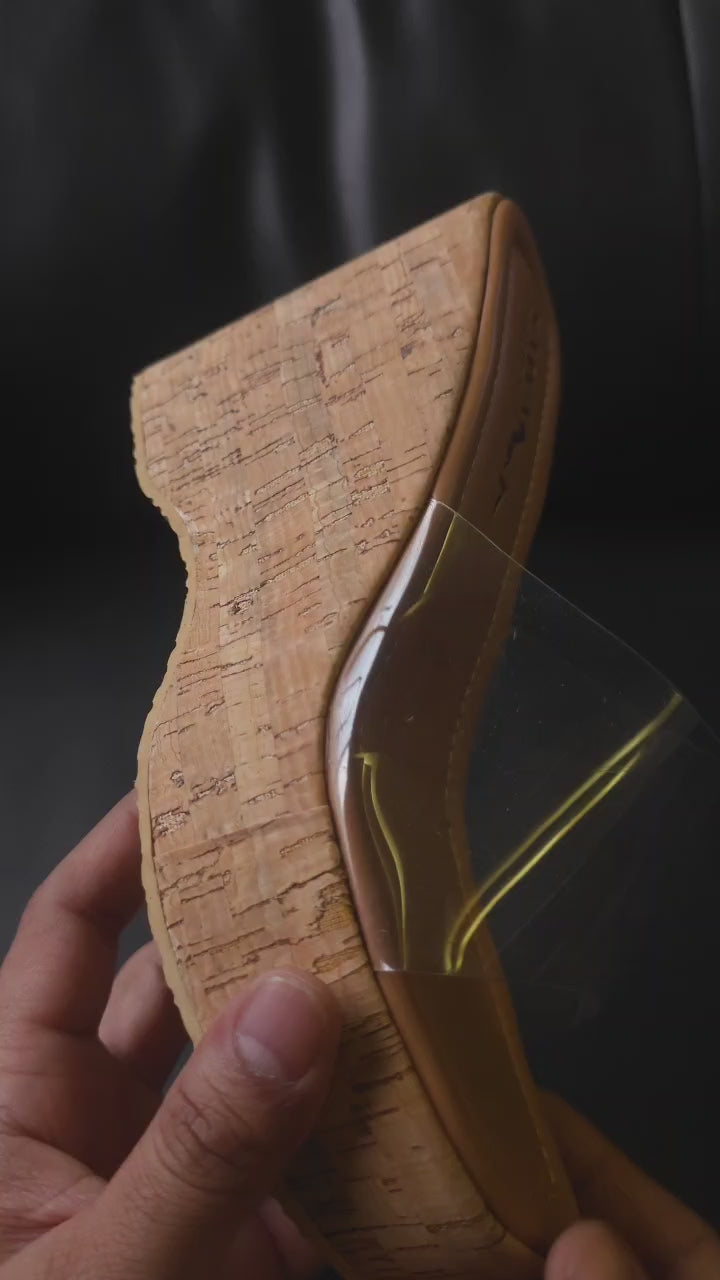 Clear Strap Cork Wedges 735 W