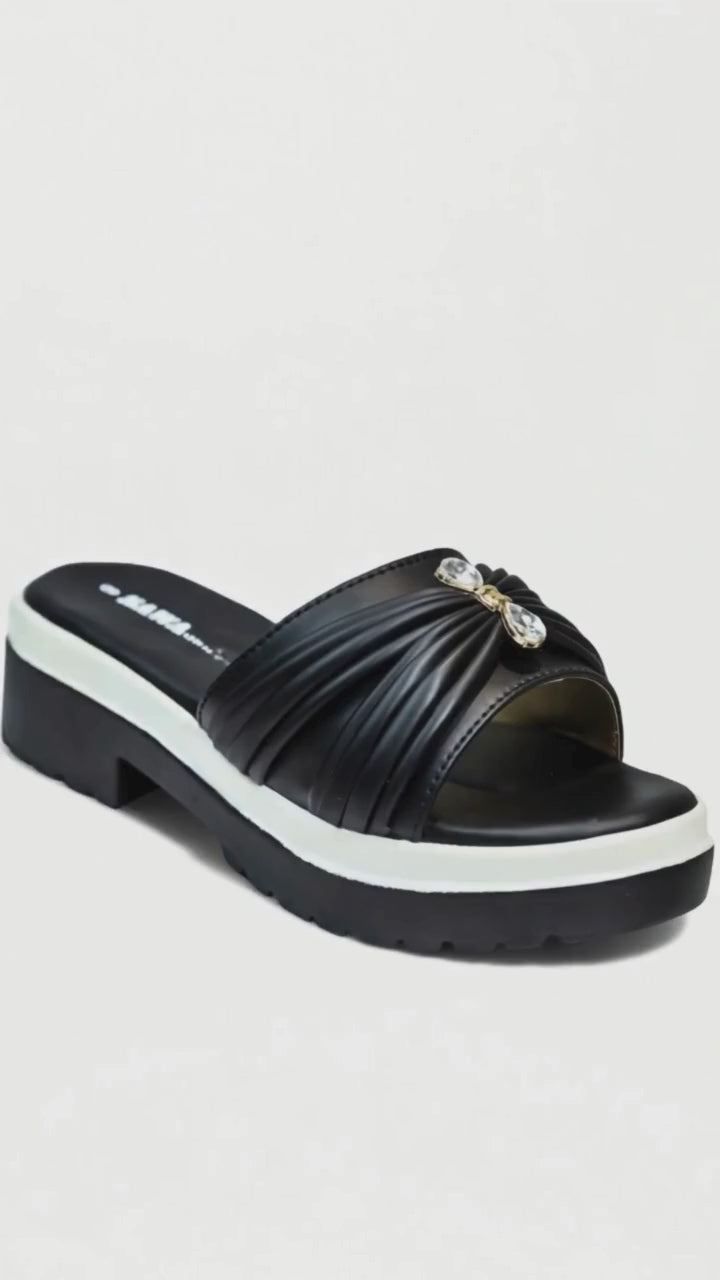 BLACK CASUAL WEDGES 701 BK