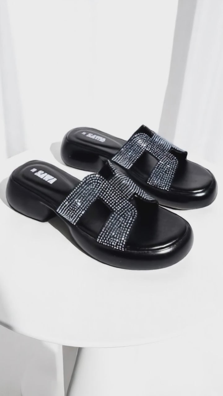 BLACK CASUAL SLIPPERS 481 BK