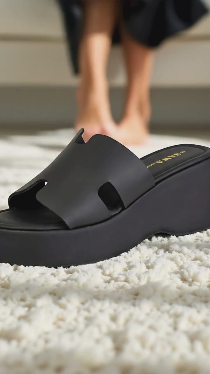 BLACK CASUSAL WEDGES 705 BK
