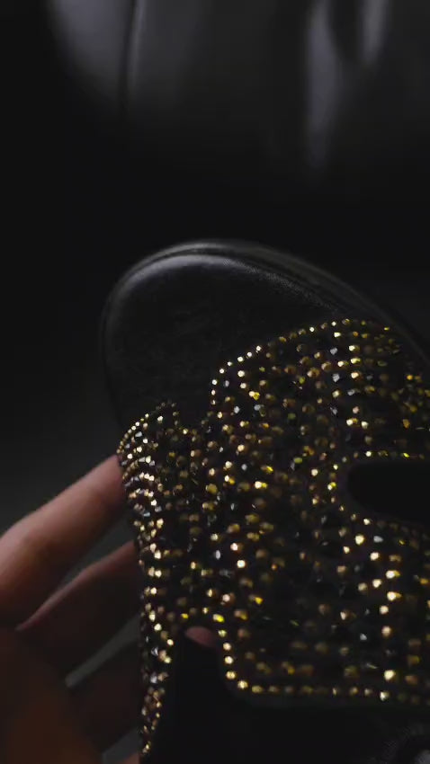 Sparkling Rhinestone Platform Slides 456 BK