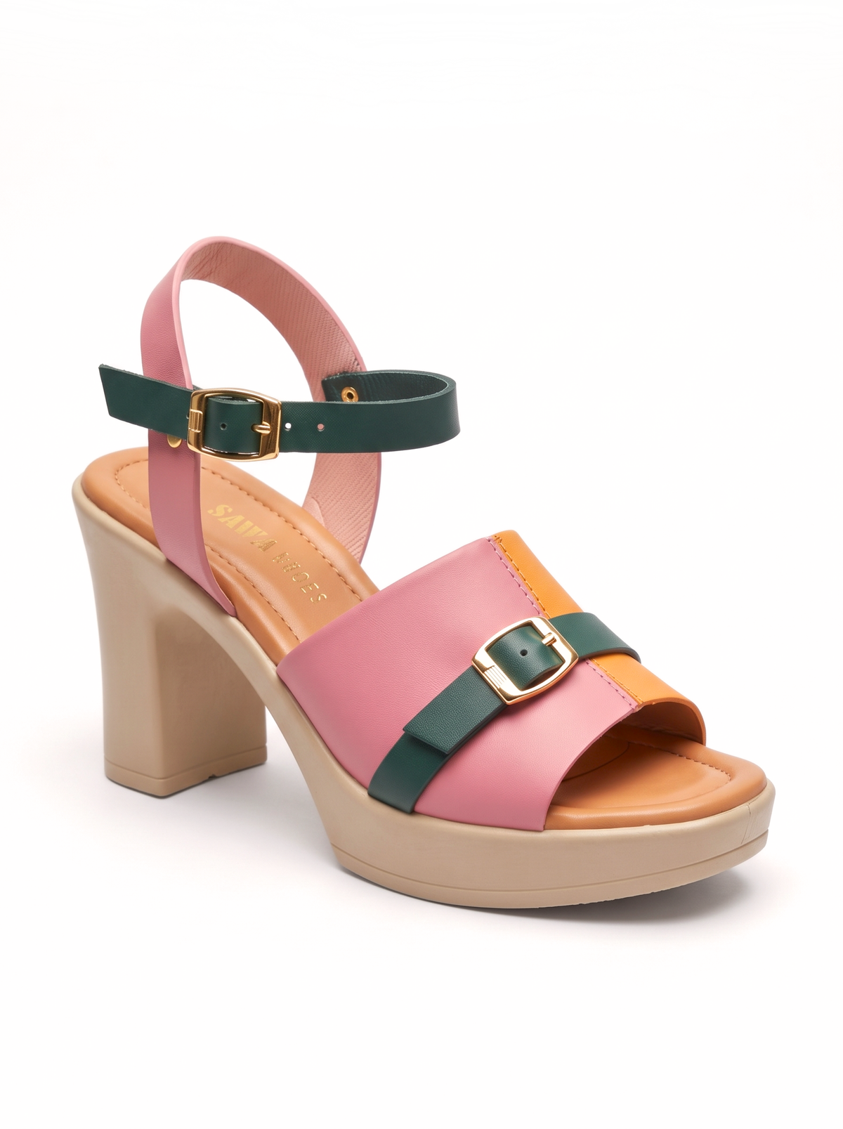 Multi-color block Heels 7070