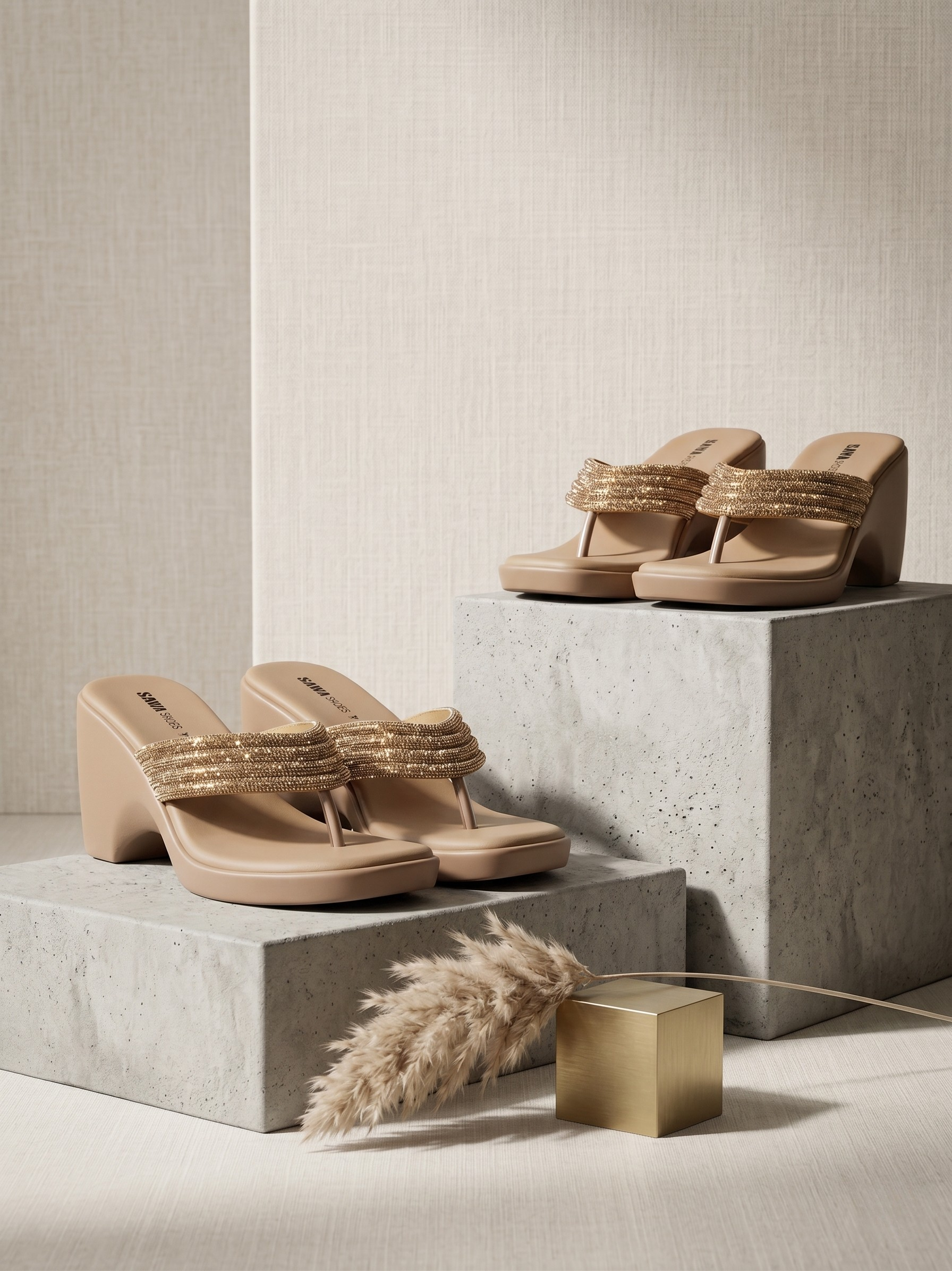 GOLD FORMAL WEDGES 536 G