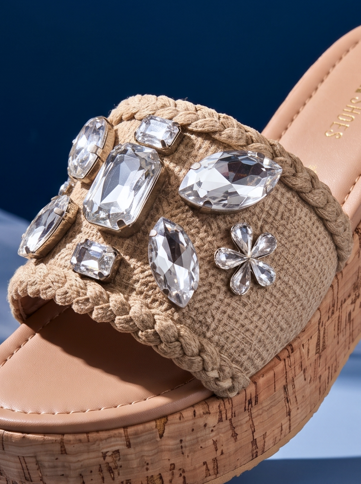 Crystal Embellished Wedge Sandals W798