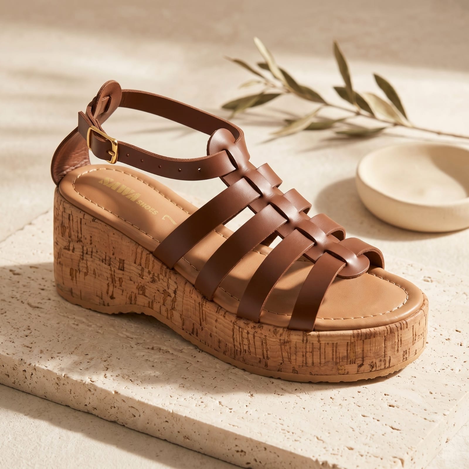 Strappy Cork Gladiator Platforms