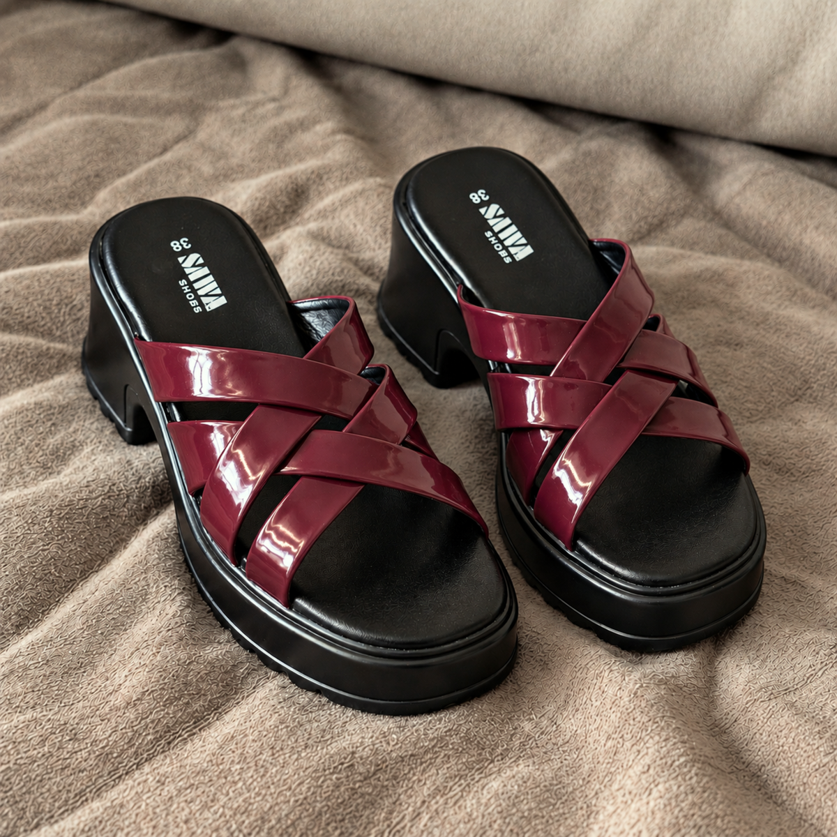 Cherry Red Comfort Platform Heels 728 MR