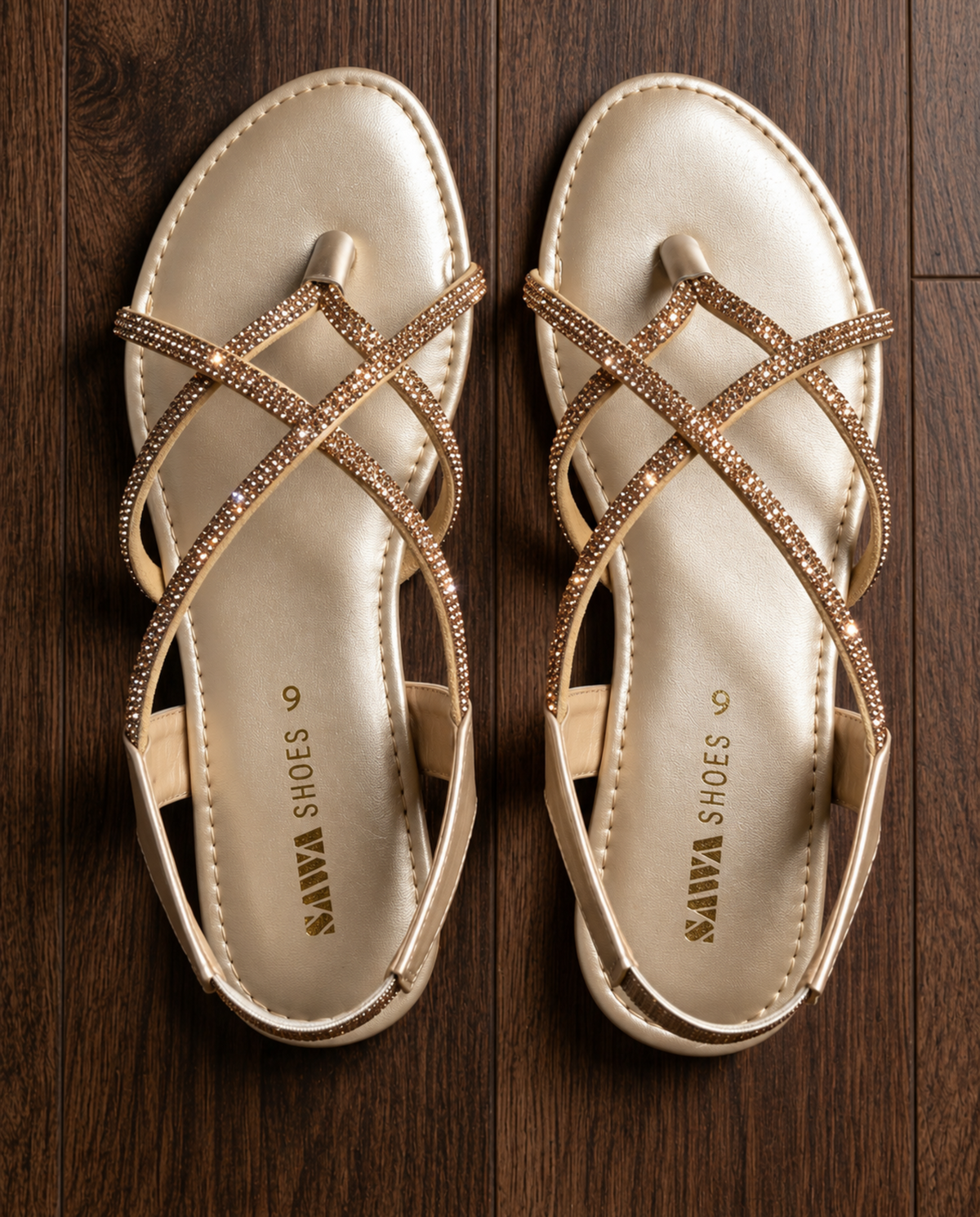 Royal Gold Wedding Flats 606 G