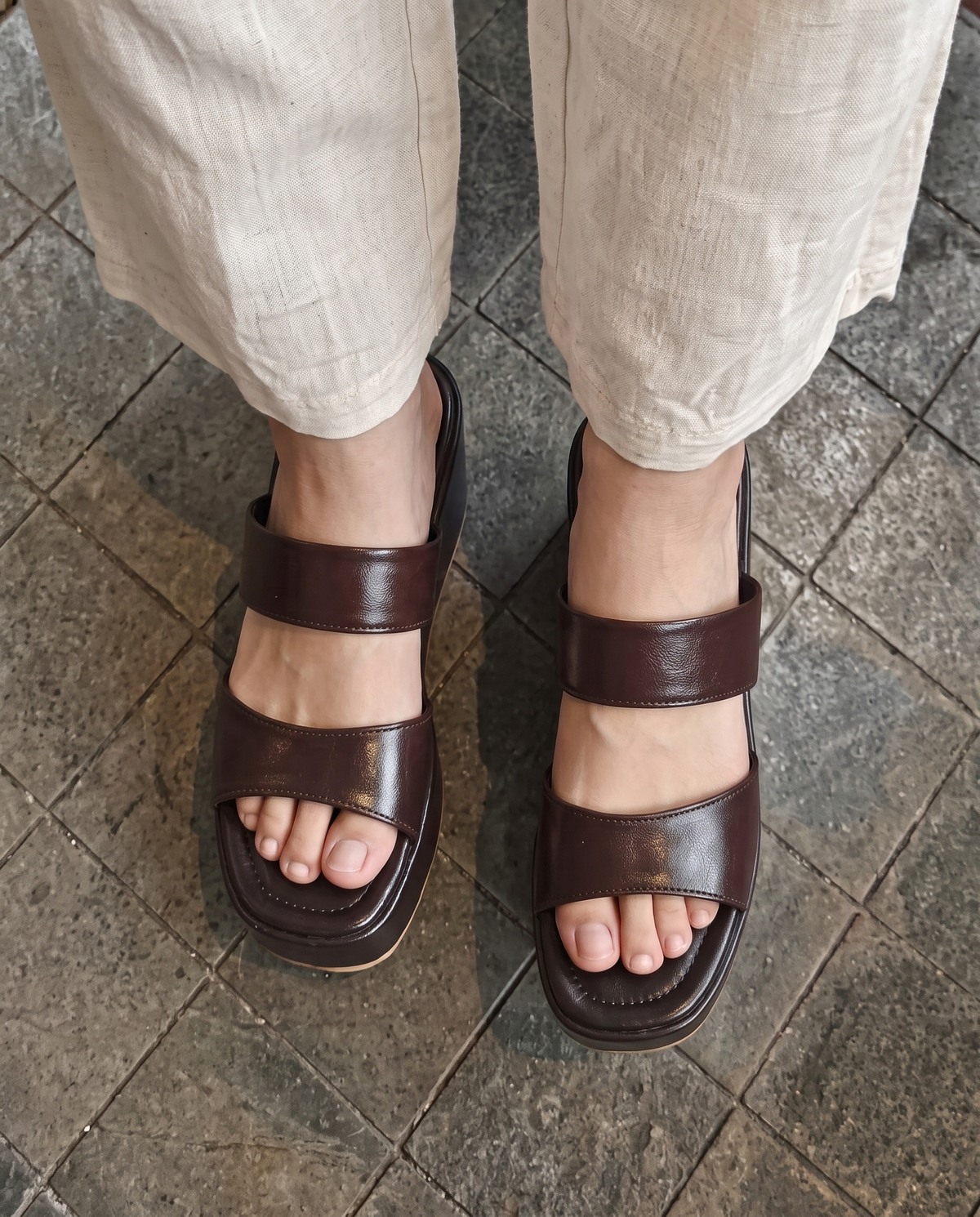 Dark Brown Platform Wedges W790