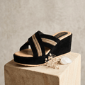 BLACK FANCY WEDGES 717 BK - Sawa.pkWomen footwear shoes affordable