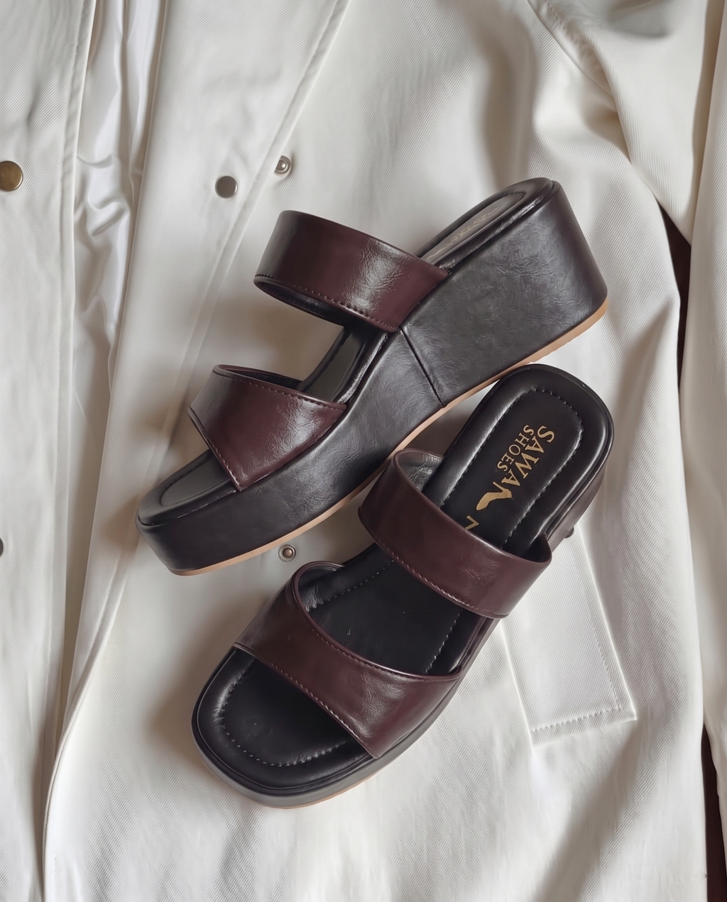 Dark Brown Platform Wedges W790