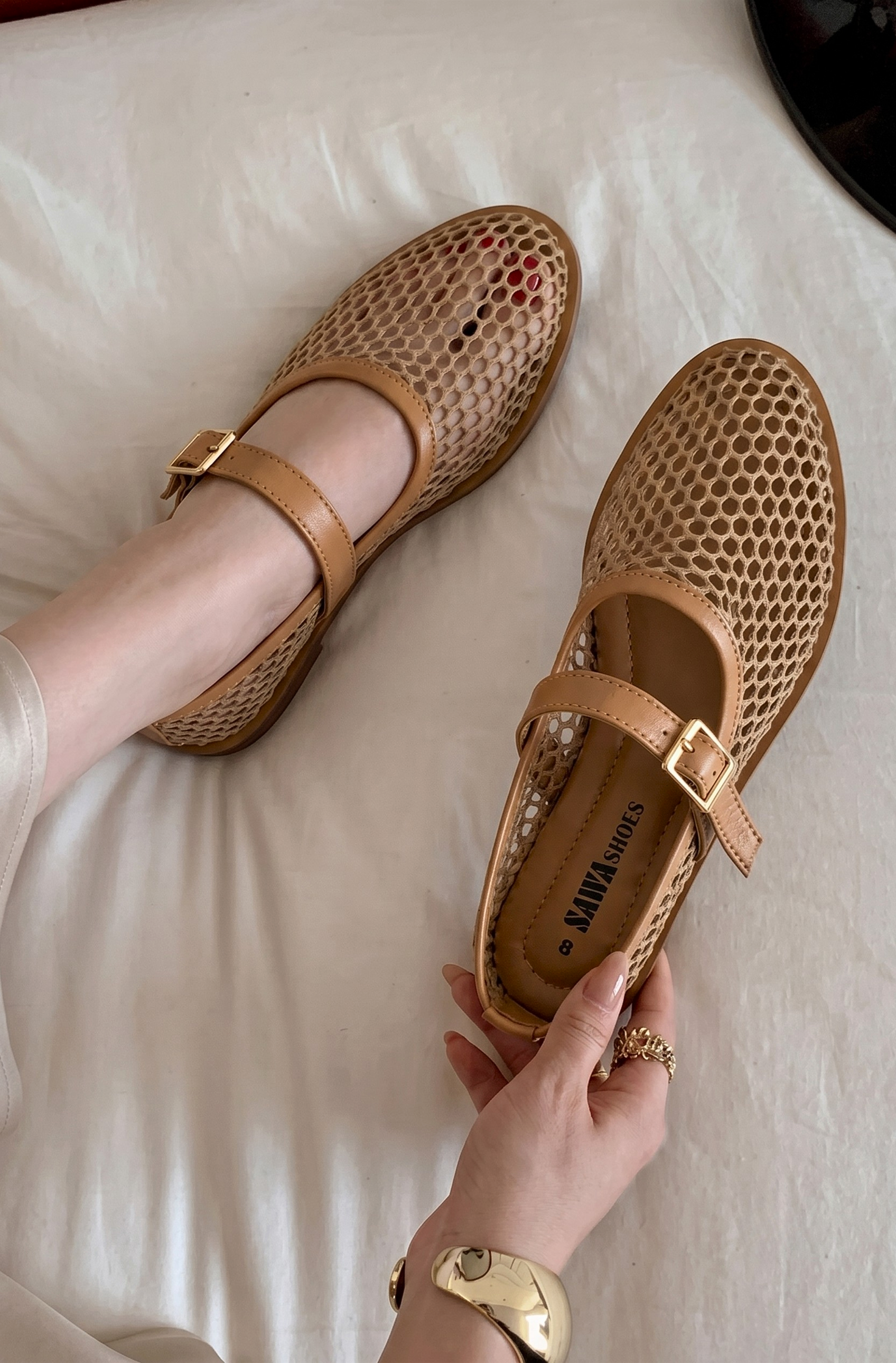 Mesh Mary Jane Flats 904 LB