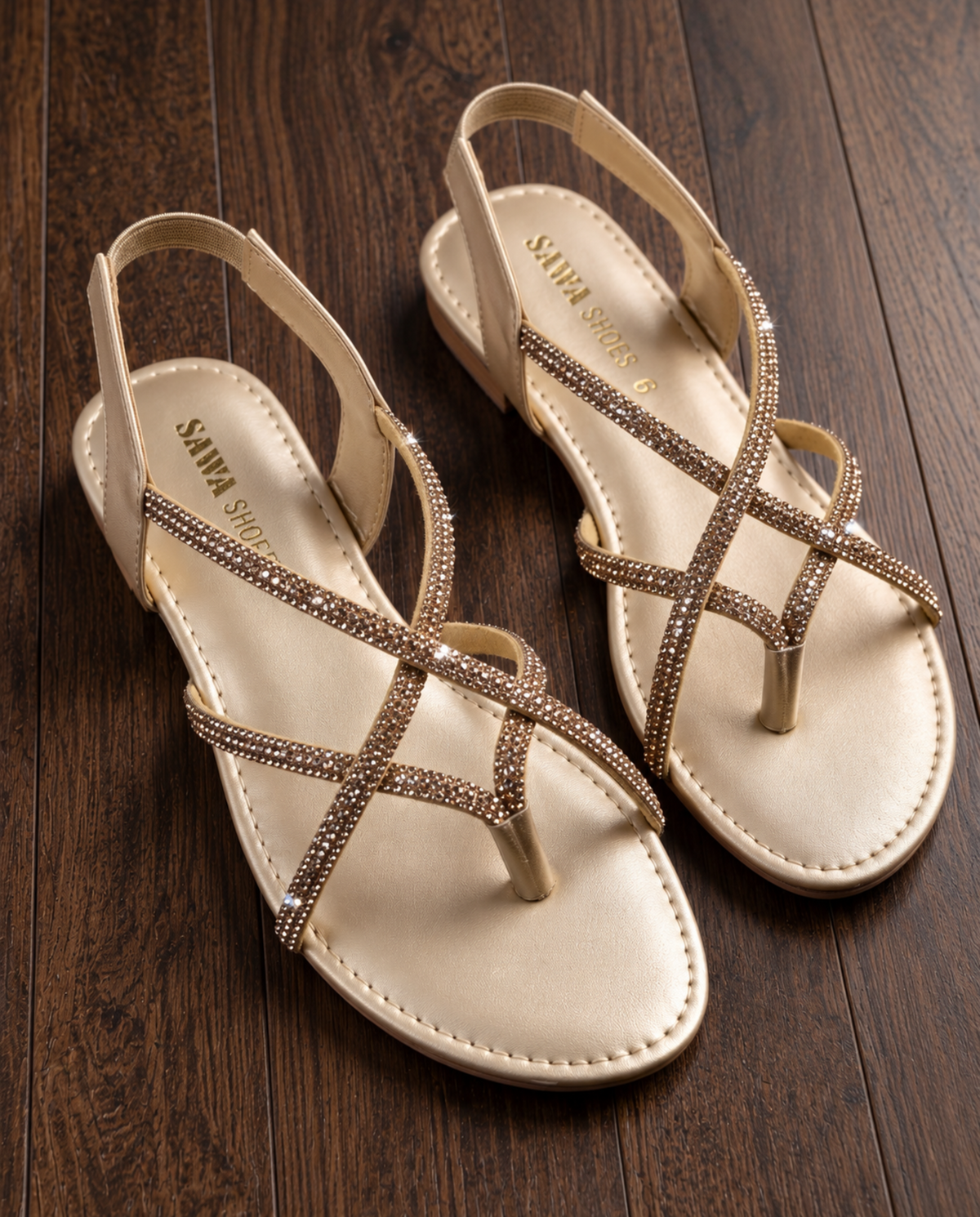 Royal Gold Wedding Flats 606 G