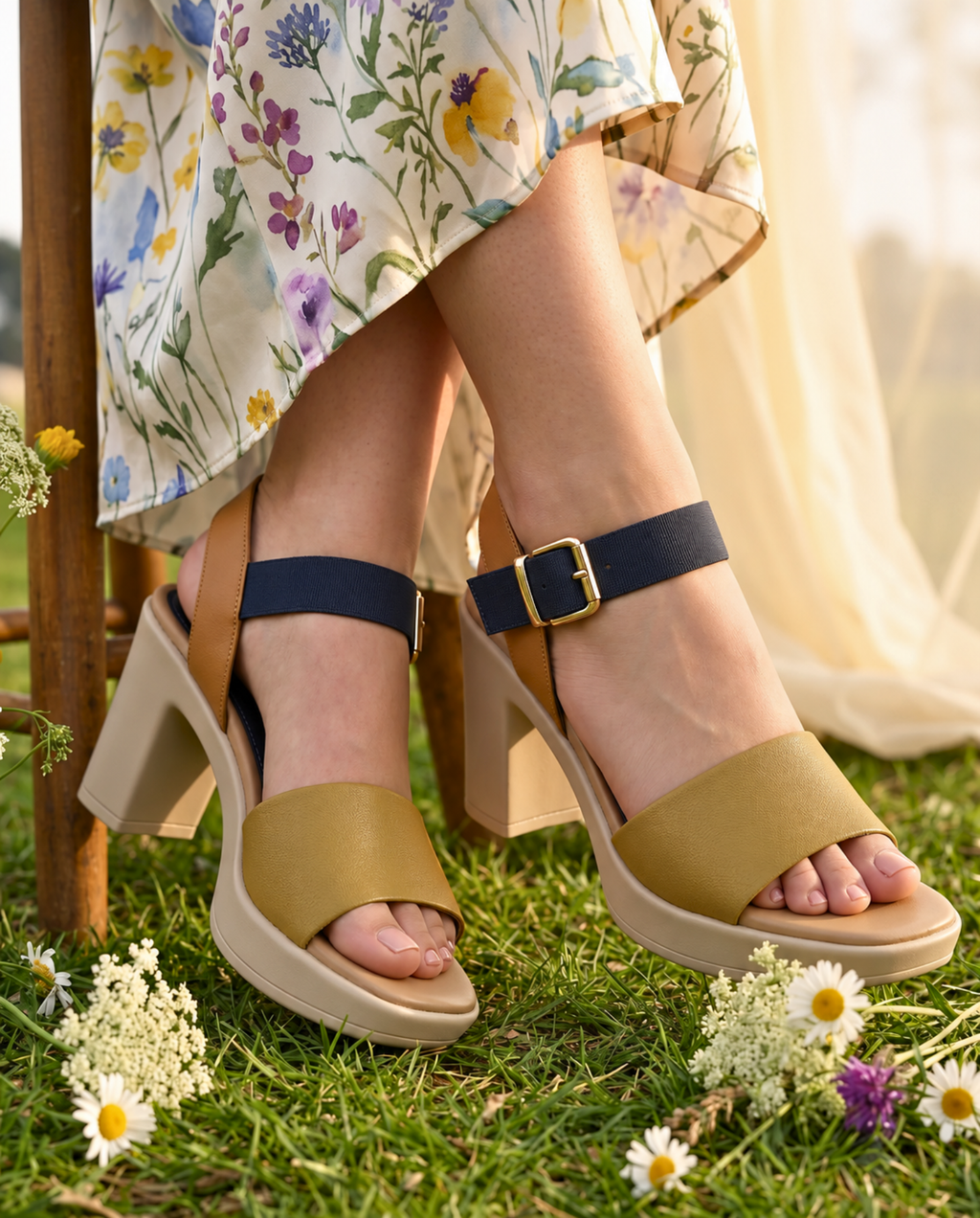 Sawa Colorblock Block Heels 756 Y