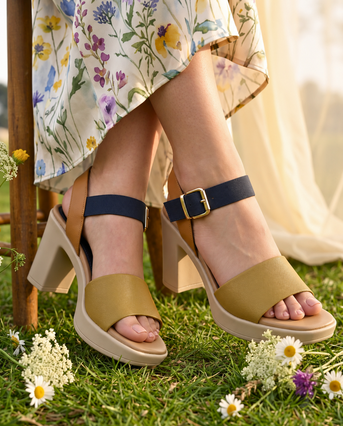 Sawa Colorblock Block Heels 756 Y