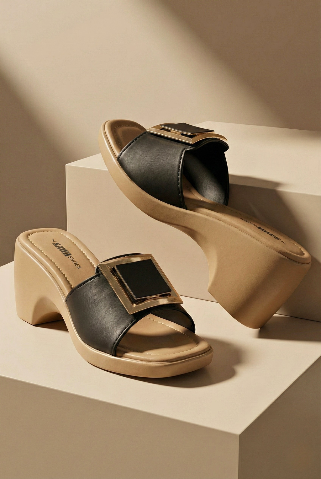 Elegant Block Heels 528 BK