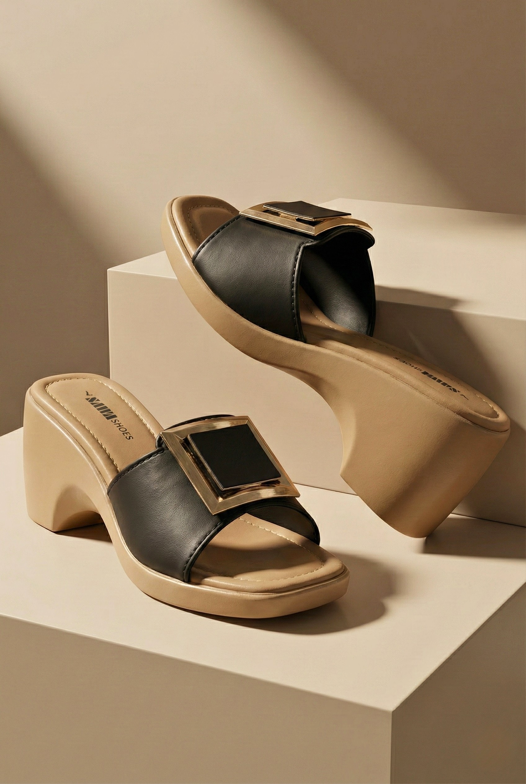 Elegant Block Heels 528 BK