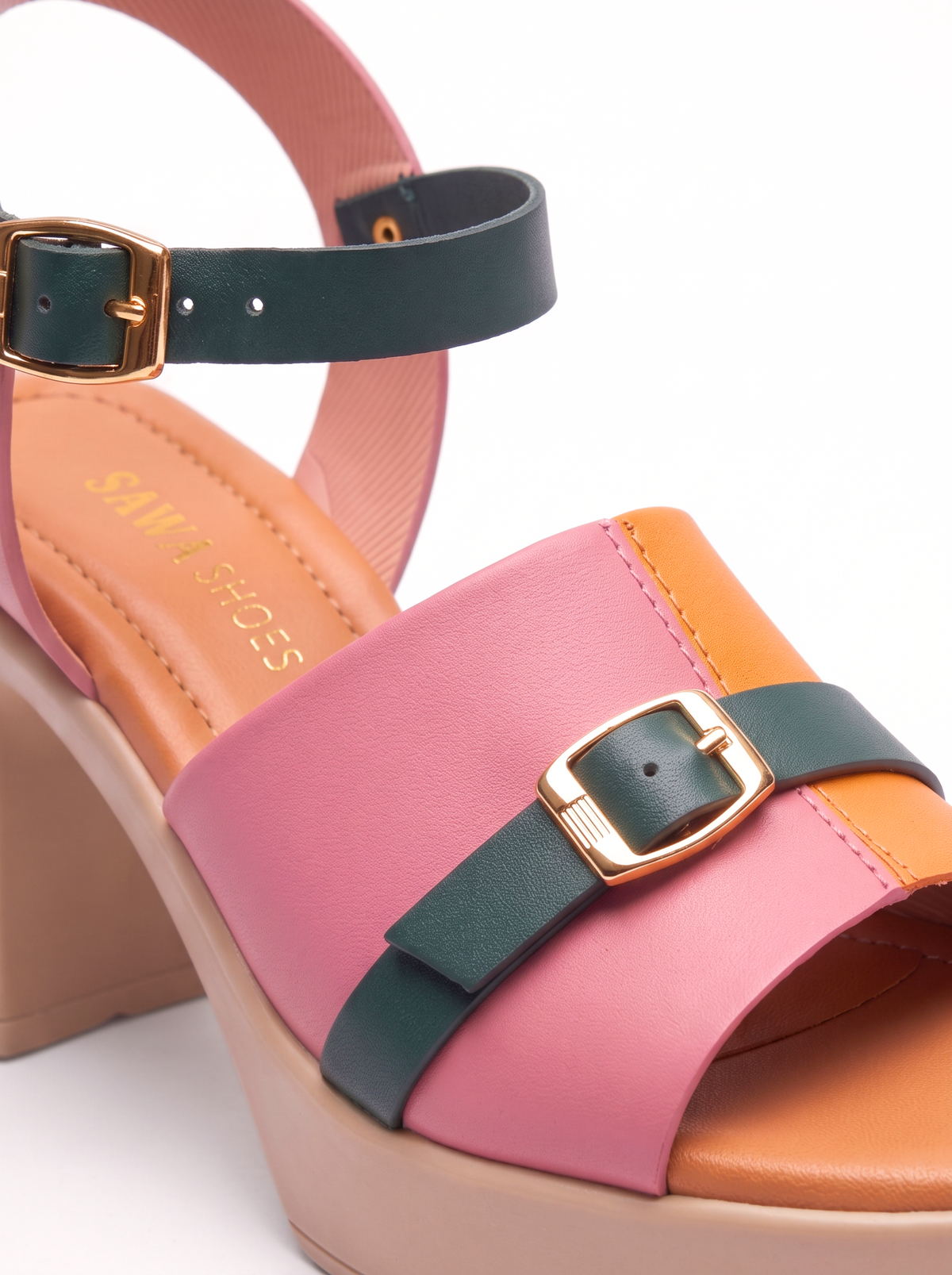 Multi-color block Heels 7070