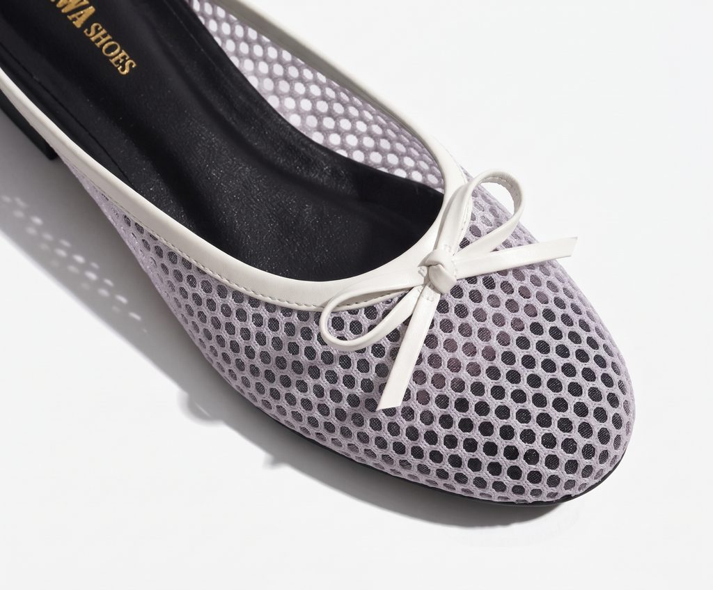 Mesh Bow Flat Mules 6729 W