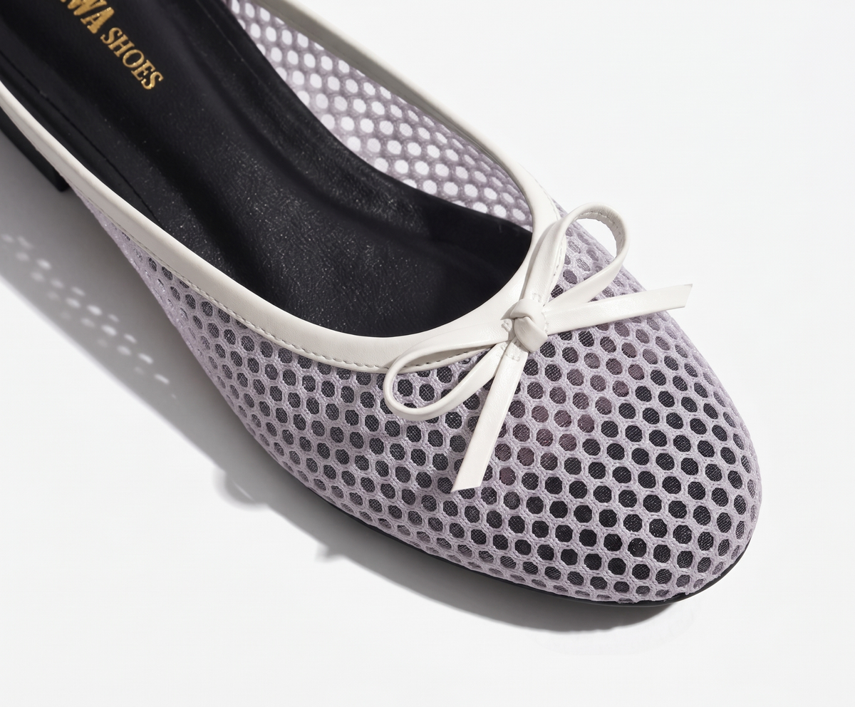 Mesh Bow Flat Mules 6729 W