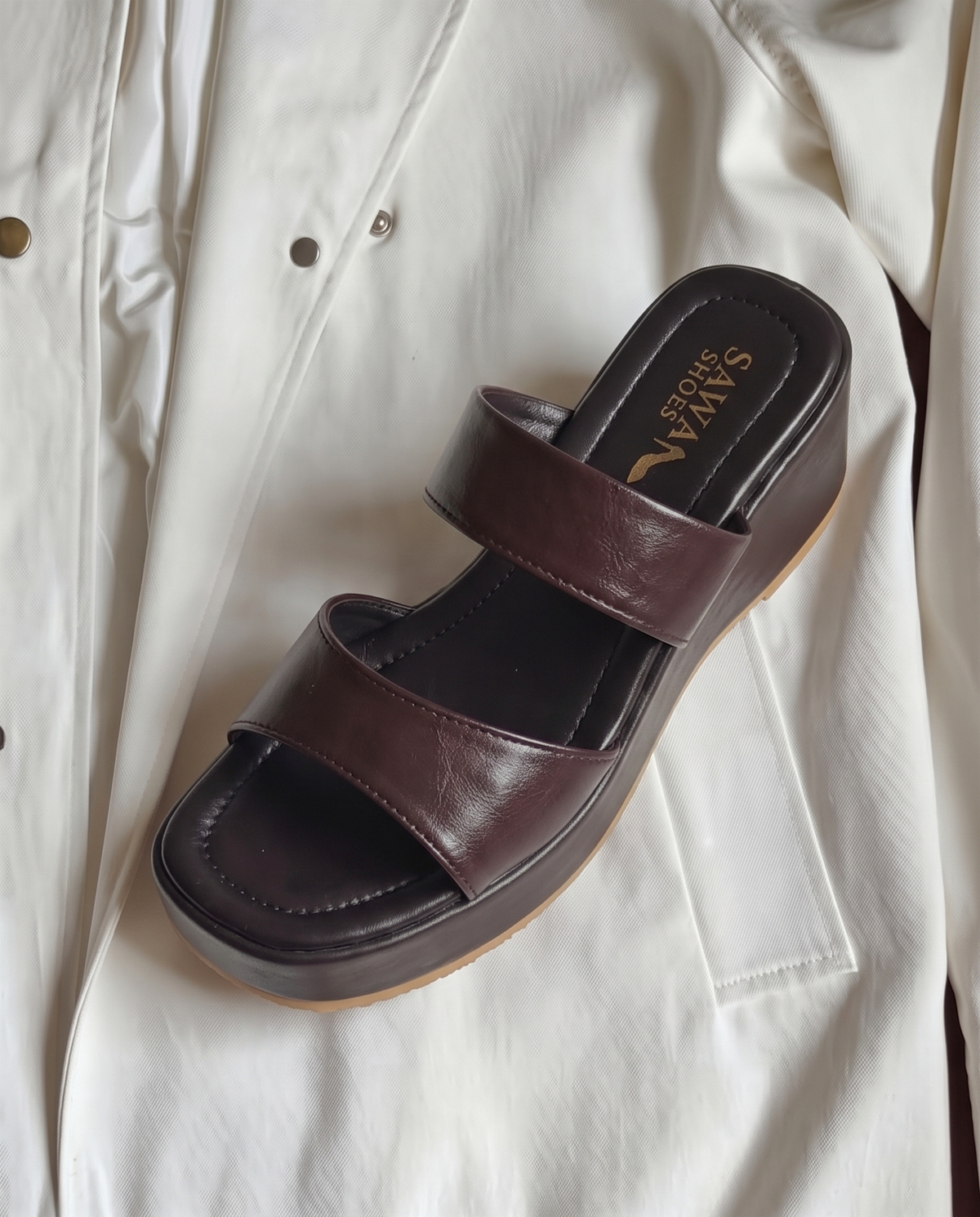 Dark Brown Platform Wedges W790