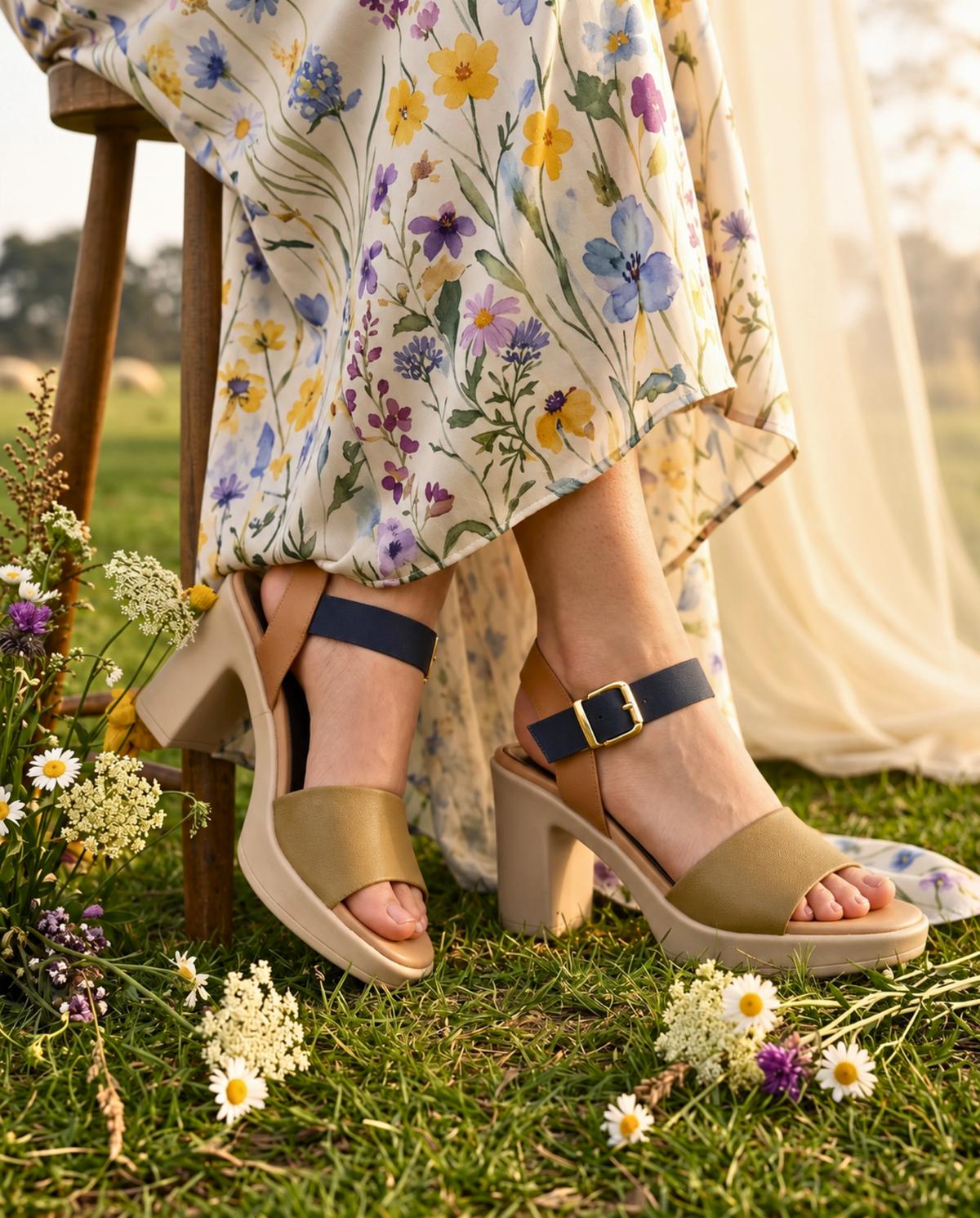 Sawa Colorblock Block Heels 756 Y