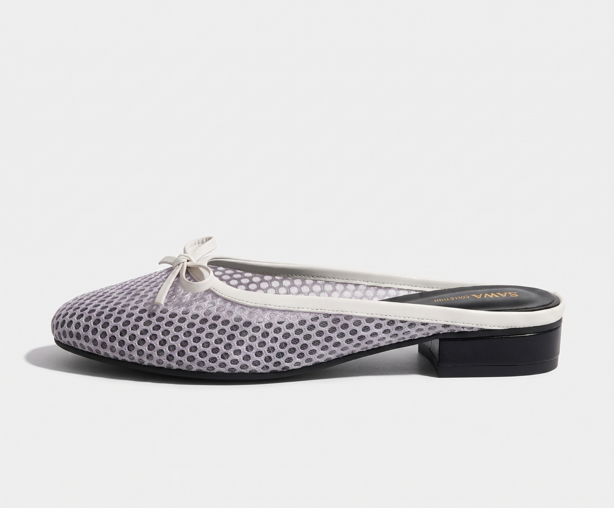 Mesh Bow Flat Mules 6729 W