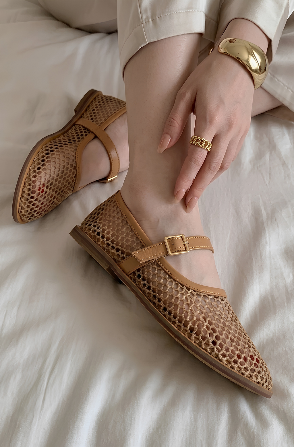 Mesh Mary Jane Flats 904 LB
