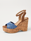 Denim Cork Wedge Sandals W 711 C
