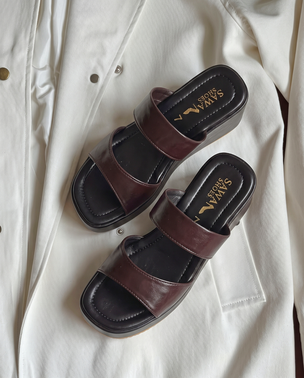 Dark Brown Platform Wedges W790
