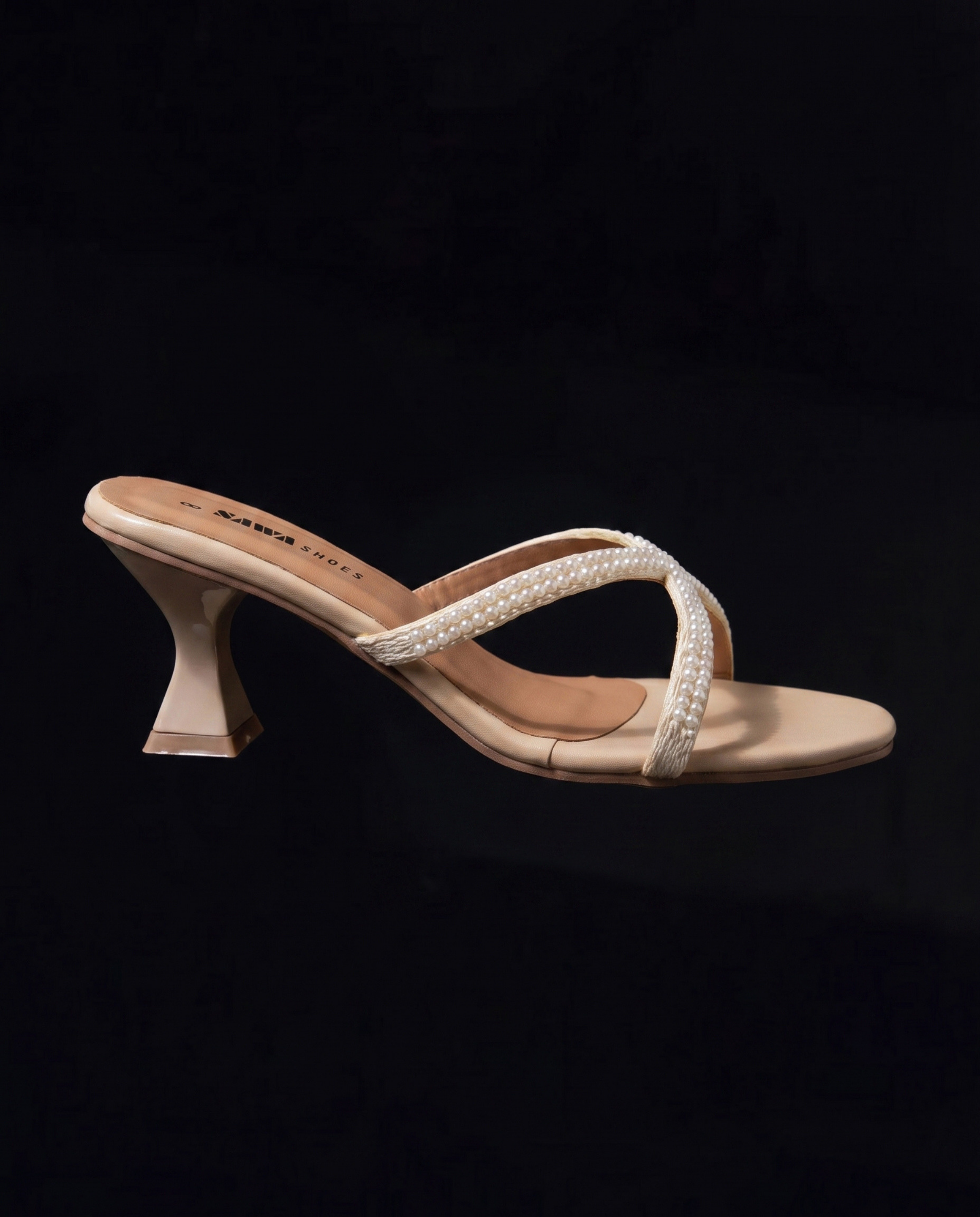 Pearl Embellished Sculptural Heels 507 F
