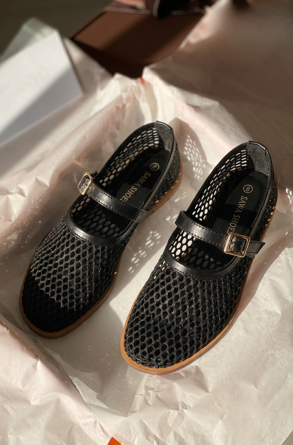 Mesh Mary Jane Flats 904 BK