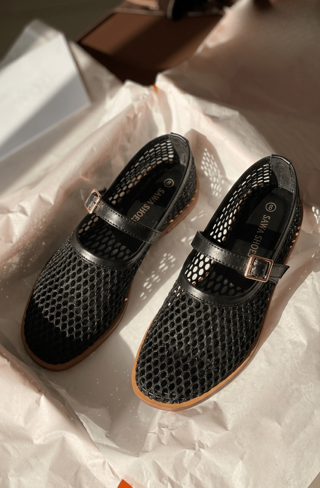 Mesh Mary Jane Flats 904 BK - Sawa.pkWomen footwear shoes affordable