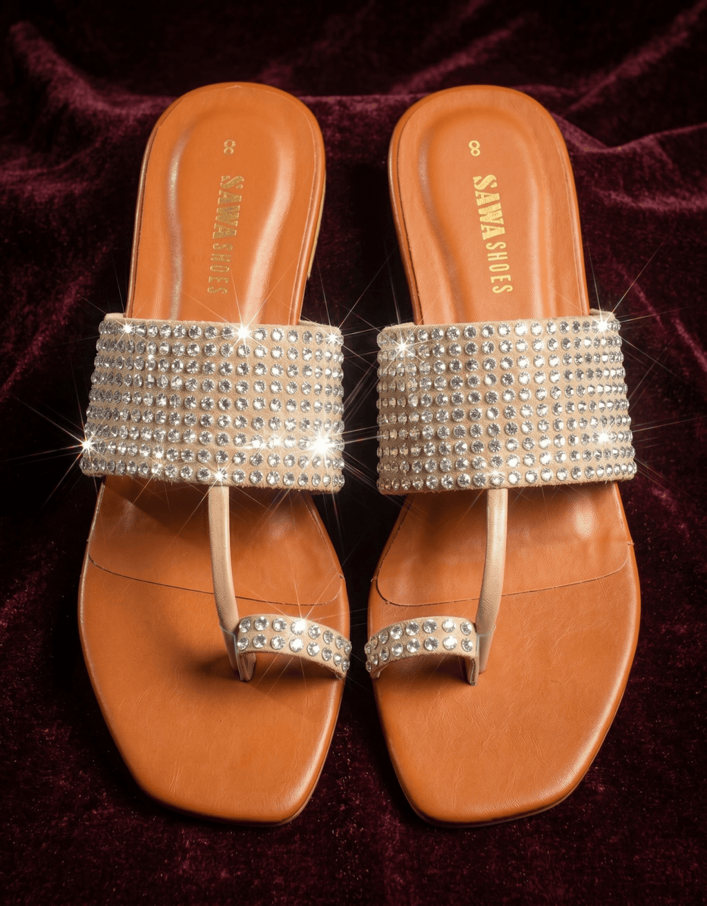 Sparkly Rhinestone Kolhapuri 301 BG - Sawa.pkWomen footwear shoes affordable
