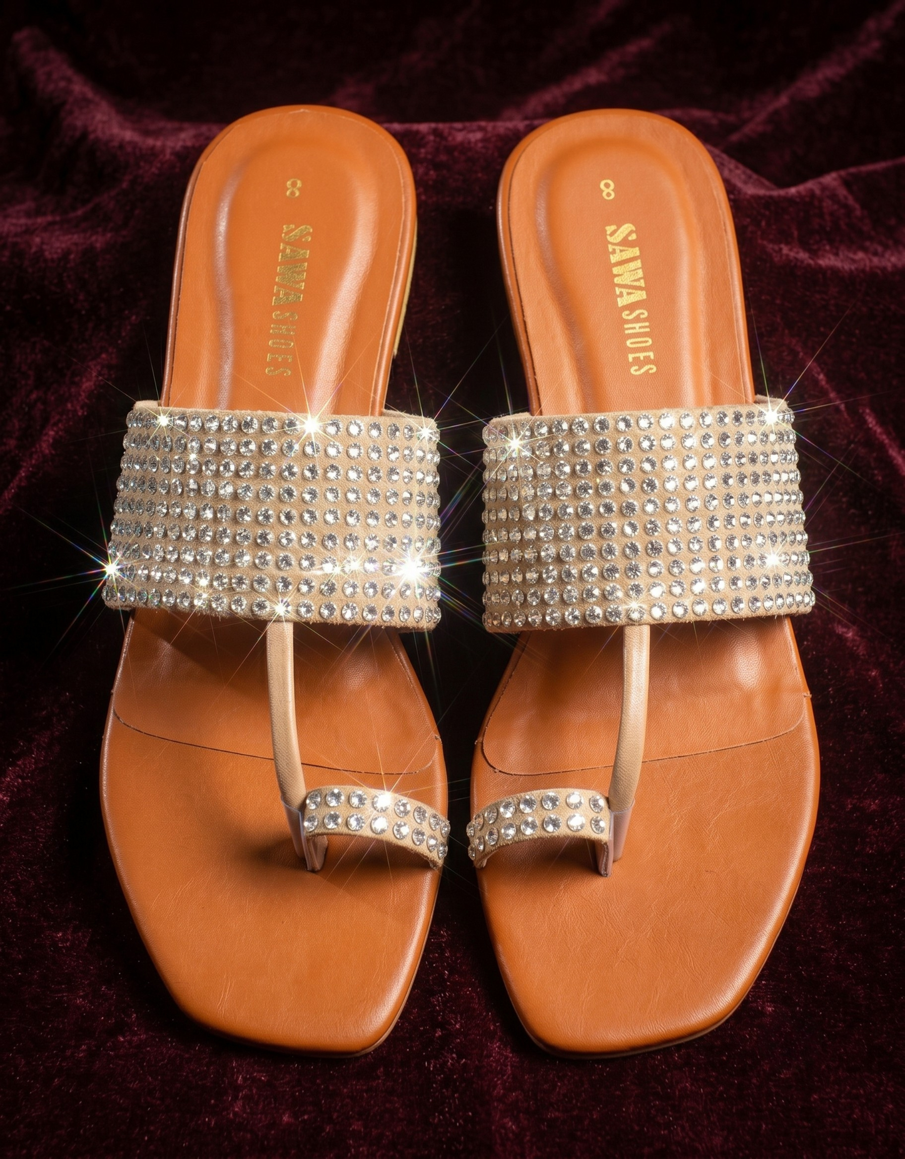 Sparkly Rhinestone Kolhapuri 301 BG