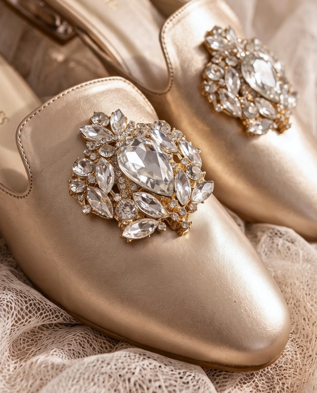 Crystal Embellished Flat Mules P120