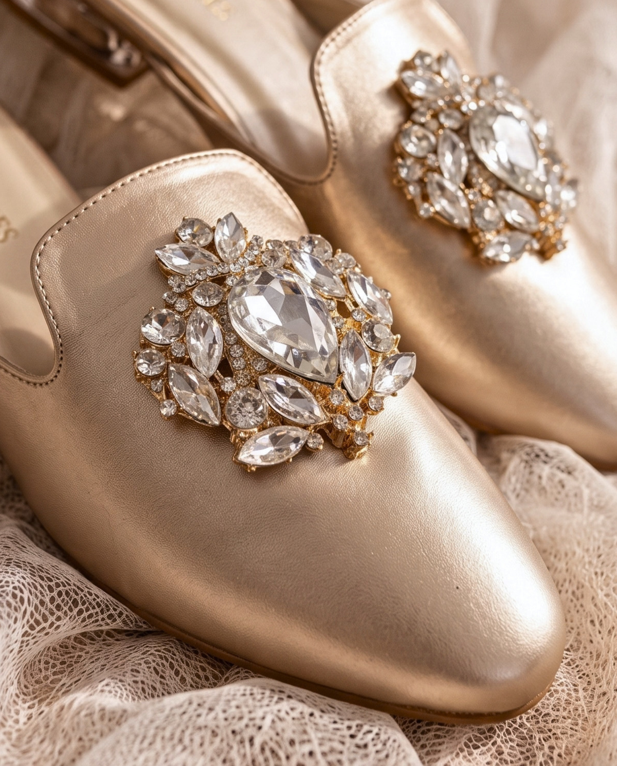 Crystal Embellished Flat Mules P120