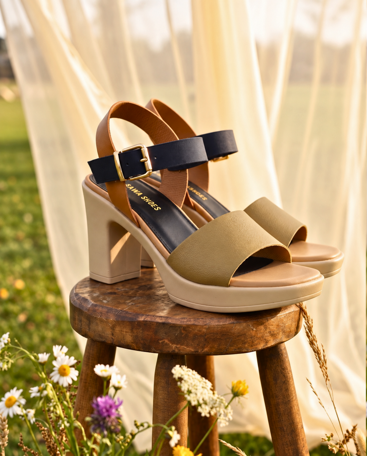 Sawa Colorblock Block Heels 756 Y