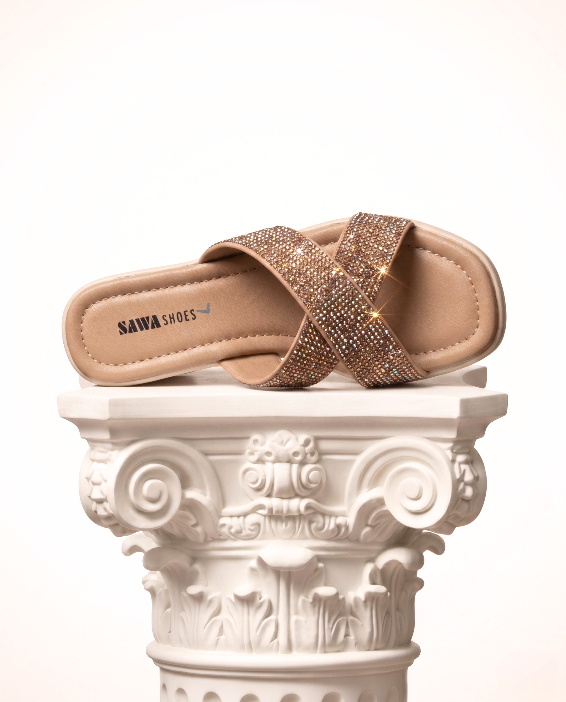 Sparkly Crisscross Block Heels 734 G